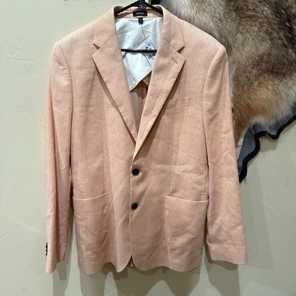 NEW Express $278 Slim 40R Linen Blend Suit Jacket Light Orange Style 4354525 - Picture 1 of 10